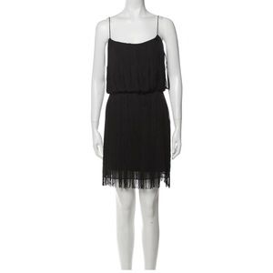 Black Aidan Mattox Tassel Dress Sz 4 ✨